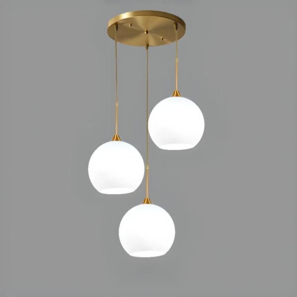 Modern Gold Globe Pendant Light – Frosted Glass Hanging Lamp